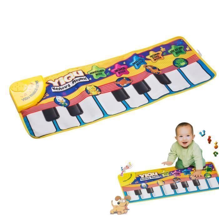 Tapis de jeu de musique pour bébé Tapis bébé Jouets de clavier de piano pour 0-3 ans tapis de voix d'animaux 72 * 28cm