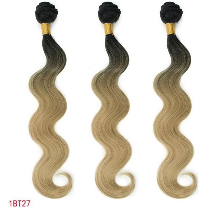 1B-30HL 22 pouces -LISIGIRL – mèches Body Wave brésiliennes synthétiques avec Closure, avec Frontal, Extension capillaire