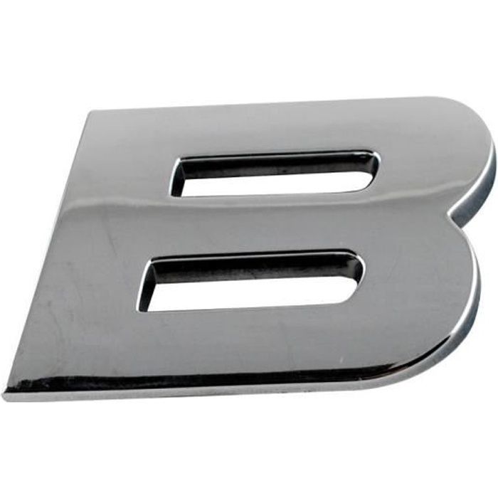 Adhesif / Sticker 3D Chrome - Lettre B - 23x27mm