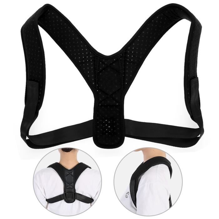 AYNEFY Orthèse d'épaule Correcteur de posture du dos pour hommes et femmes Ceinture de soutien d'épaule avec bretelles réglables