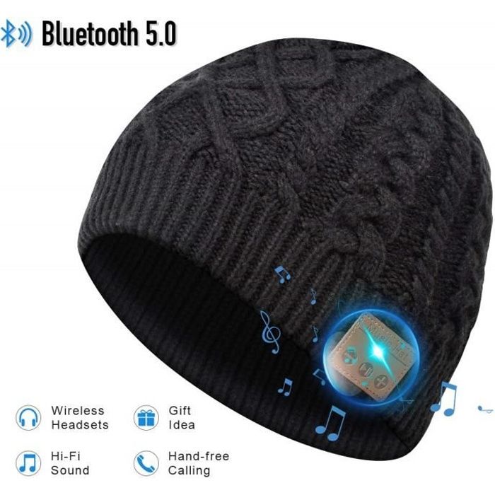 Bluetooth Chapeau Cadeau de Noël - Unisexe Music Bonnet Bluetooth Chapeau Cadeaux Hommes Original