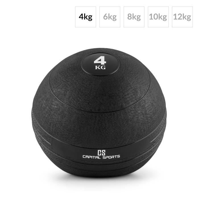 Capital Sports Groundcracker Slamball noir caoutchouc 4 kg