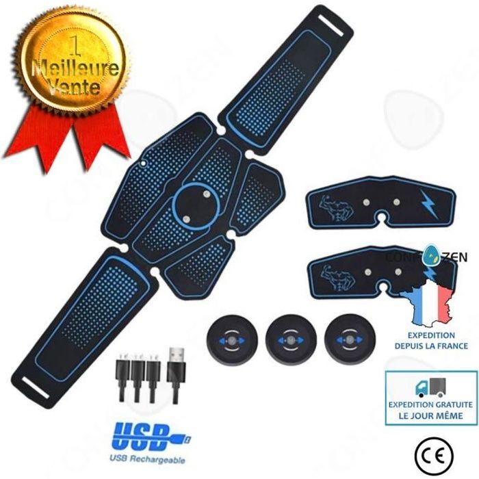 C® Ceinture de fitness abdominale, entraînement des muscles abdominaux, appareil d'entraînement musculaire, bâton de massage