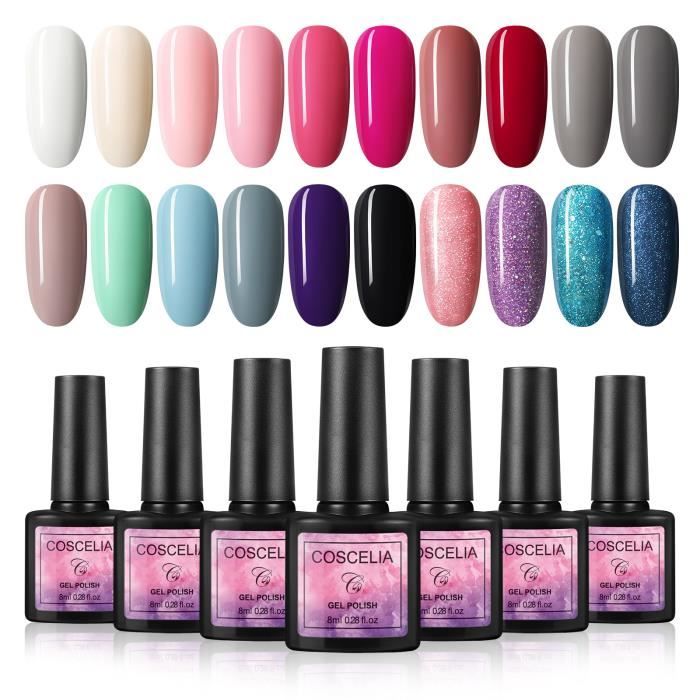 COSCELIA Vernis Semi Permanant Vernis à Ongles - 20 pcs
