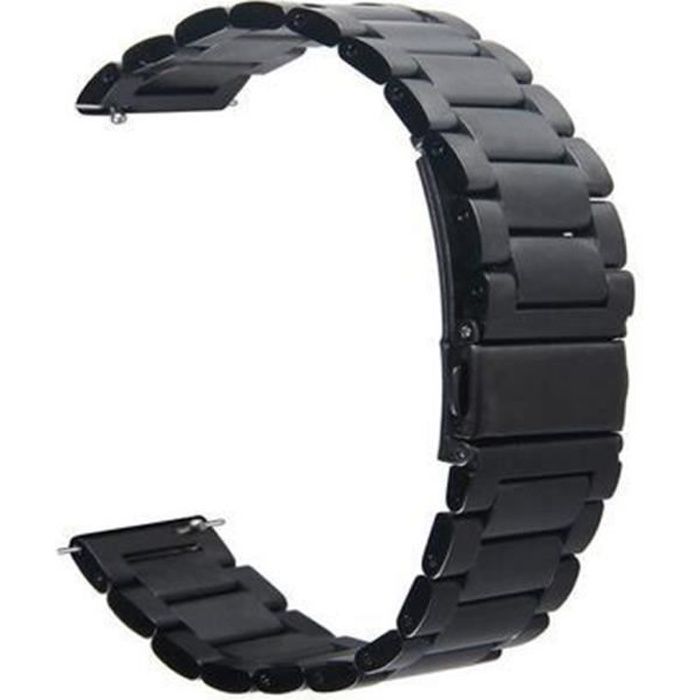 Acier inoxydable Métal Bracelet de montre 22mm Bracelet de montre pour Samsung Gear S3 classique S3 Frontier Noir
