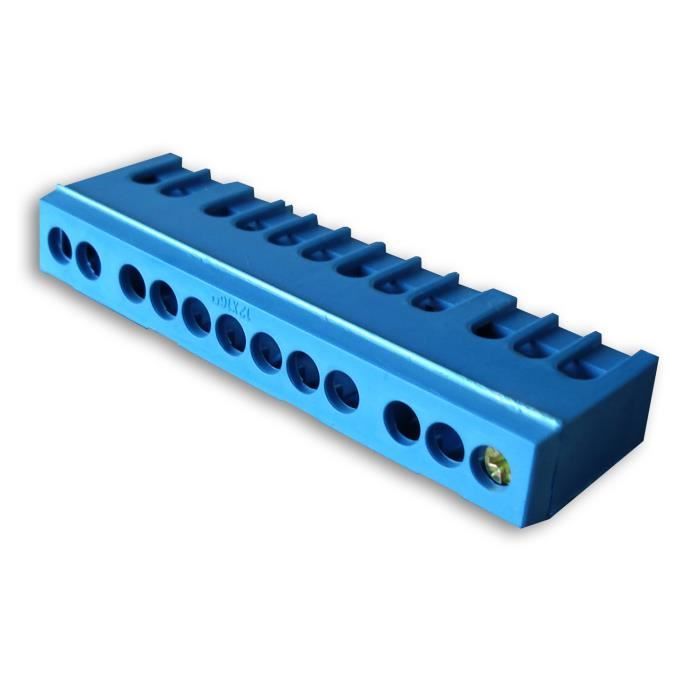 ZENITECH Bornier neutre 12 connexions bleu