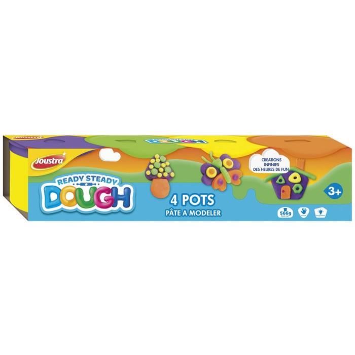 JOUSTRA Pâte à modeler 4 Jumbo Pots V-V-J-O