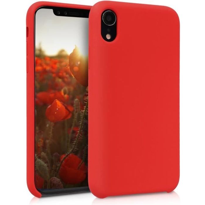 kwmobile Coque Apple iPhone XR - Coque pour Apple iPhone XR - Housse de téléphone en silicone rouge