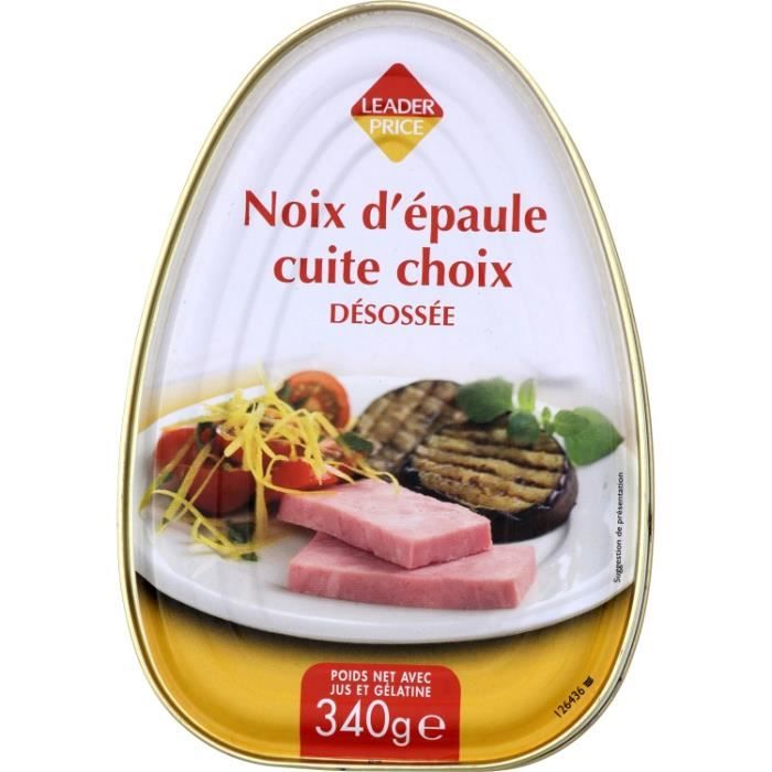Noix d'épaule cuite choix désossée 340g Leader Price