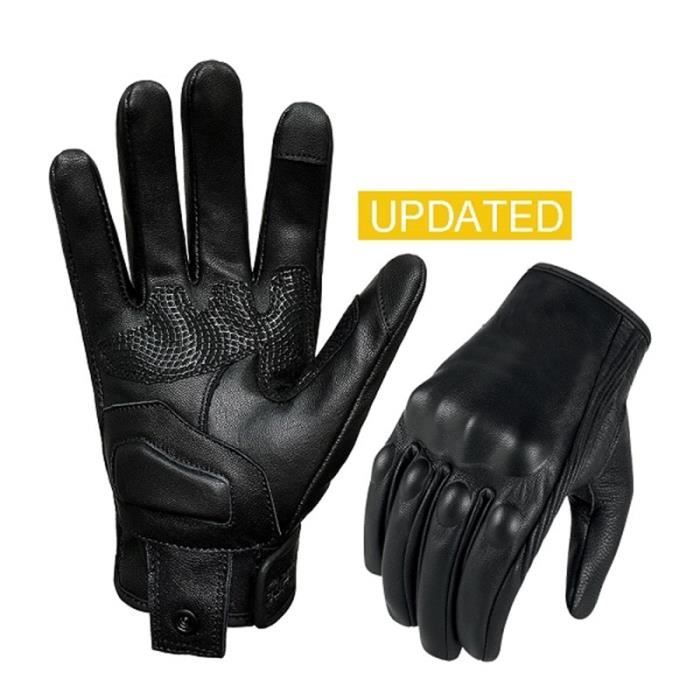 Gants,Gants de moto en cuir pour femmes, XS S M, pour moteur, pour Motocross, pour Motocross, pour - Type Black NonPerforated - S
