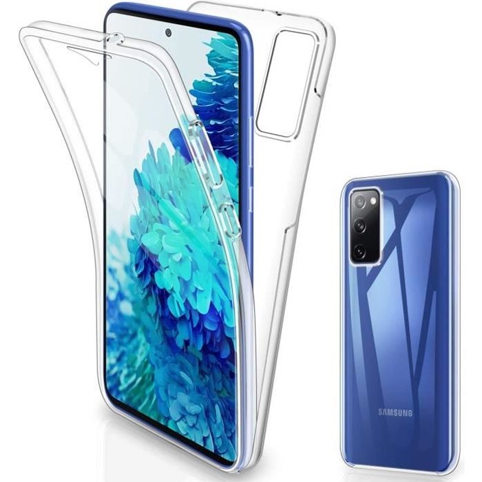 New&Teck Coque Samsung Galaxy S20 FE 5G - Avant Tactile + Arrière Rigide en TPU Protection Intégrale Transparente