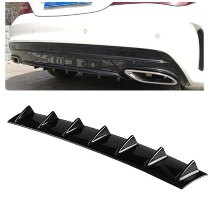 Diffuseur de lèvre pare-chocs arrière voiture universelle 7 style d'aileron requin noir ABS, Taille: 85,3 x 79,8 x 13,4 cm