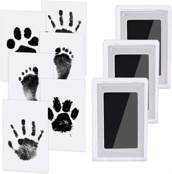 Kit Empreintes Mains/Pieds Bébé - 2 Pièces, Sans Contact Avec L'Encre, Souvenir