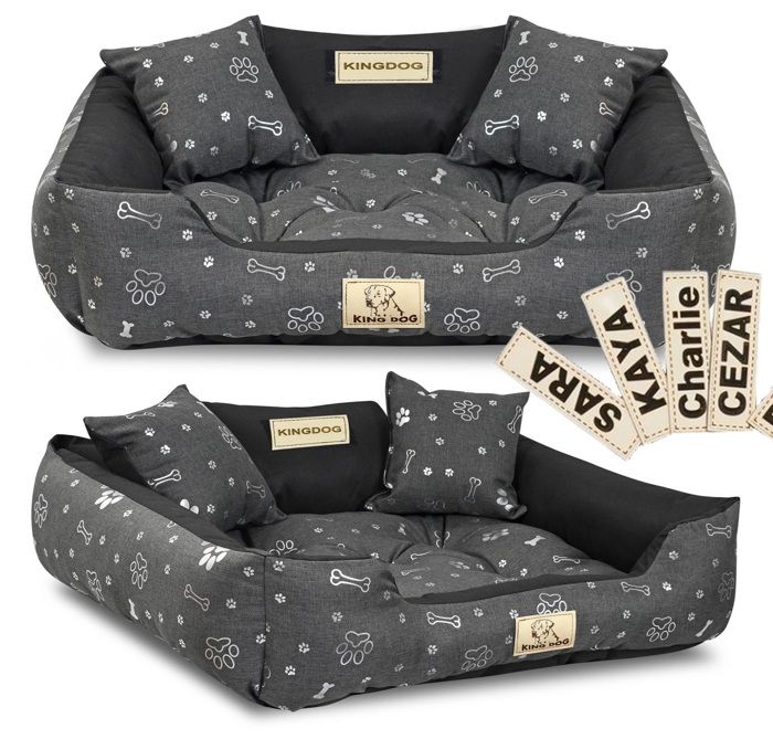 Meilleurs prix pour Panier pour chien KINGDOG kennel 75x65 cm personnalisé imperméable os argentés