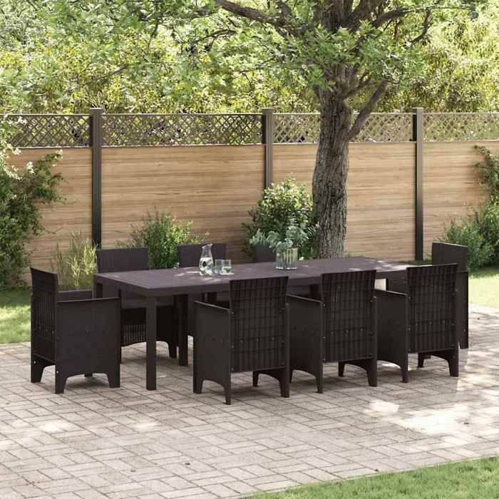 vidaXL Table de jardin 250x100x73 cm en Poly Rattan