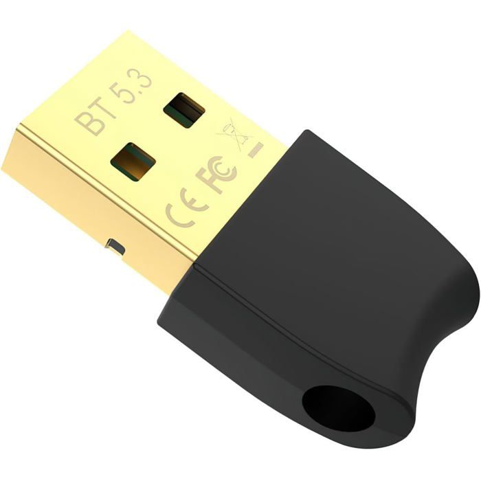 Dongle Bluetooth 5.3 USB Pour PC - Plug & Play Windows/Linux - Portée 20 M, Connexion Multi-appareils - 1