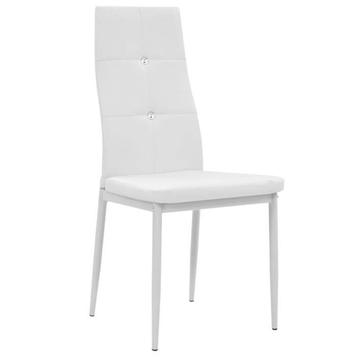 “Winter SaleTOP Chaise de cuisine Blanc - Chaises à manger lot de 4 blanc similicuir PRO21357