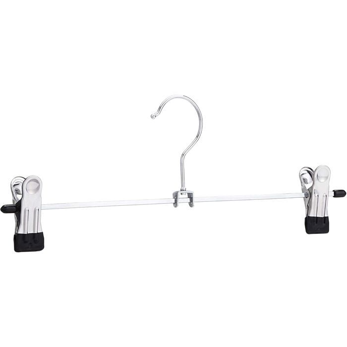 Cintres à pinces en métal avec deux pinces silicone pour éviter le glissement adaptés aux pantalons et aux jupes lot de 20.