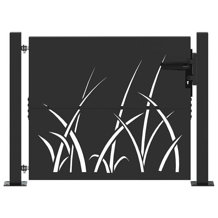 Portail de jardin en acier - vidaXL - Noir - 85x105 cm - Acier peint par poudre - Résistant à la rouille