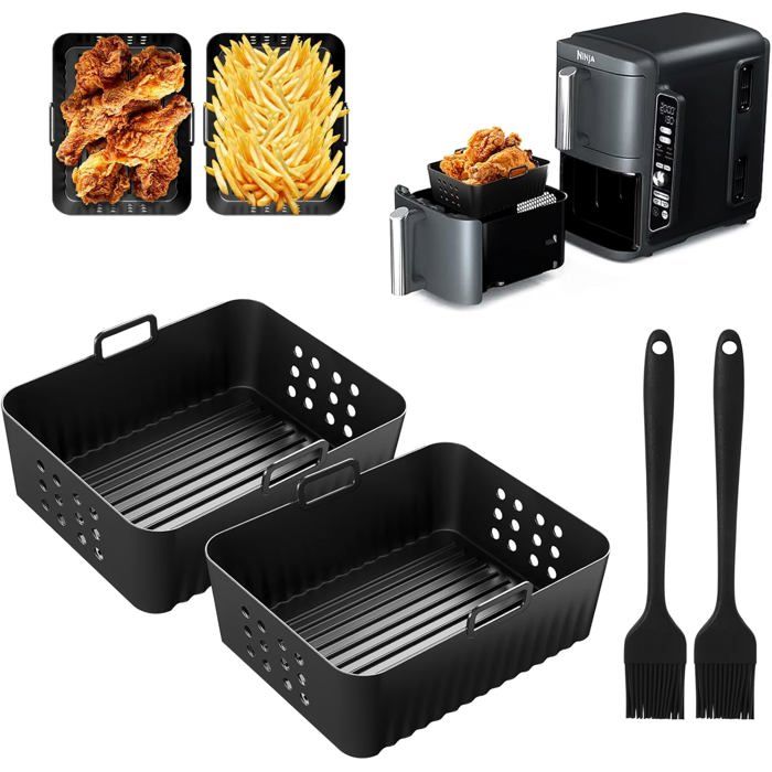 Ankway 4 Accessoires Moules Silicone Pour Air Fryer Ninja Double Stack XL – Compatibles SL400EU, AF400EU, AF500EU