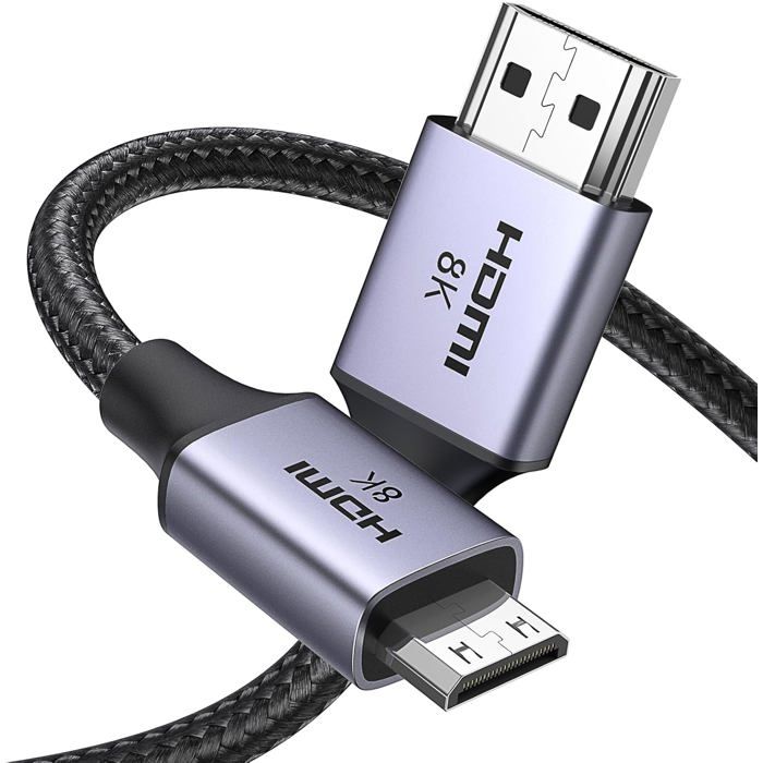 ziwodiv Câble Mini HDMI vers HDMI 4K@60Hz 2M, Mini HDMI 2.0 Cable Supporte ARC HDCP HDR UHD 18Gbps Compatible avec DSLR Caméra, Raspberry Pi, HDTV, Tablette, Projecteur