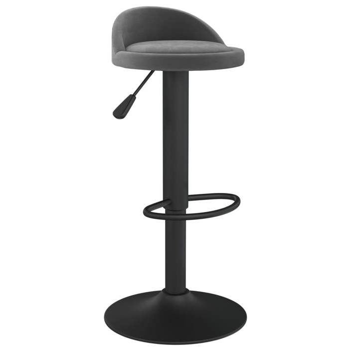 NEUF 2026 CHIC Tabouret de bar SWEETY 1 PC CHAISE HAUTE Gris foncé Velours 36x38x(72-94) cm CCC1818