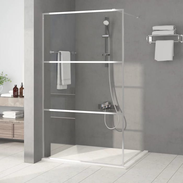 Paroi de douche en verre ESG vidaXL 115x195 cm Verre ESG trempé Cadre aluminium Épaisseur 5 mm - vue 2