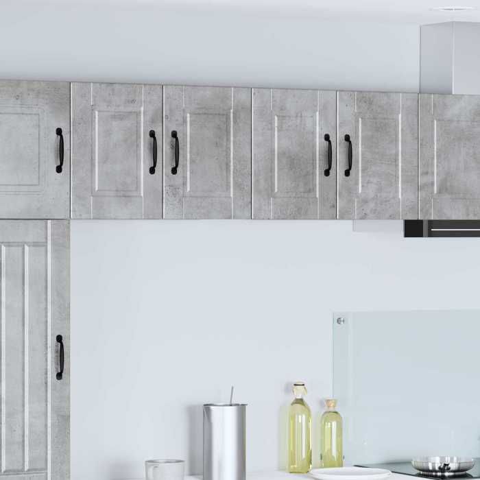 Armoire de cuisine avec porte - (2 pcs) - Meuble rangement - Gris béton 60x31x40 cm A3638