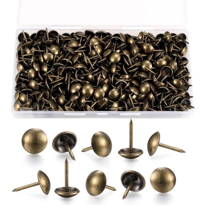 200pcs clous tapissier – Laiton antique forgé 11x17mm – Décoration canapé fauteuil – Bronze rétro
