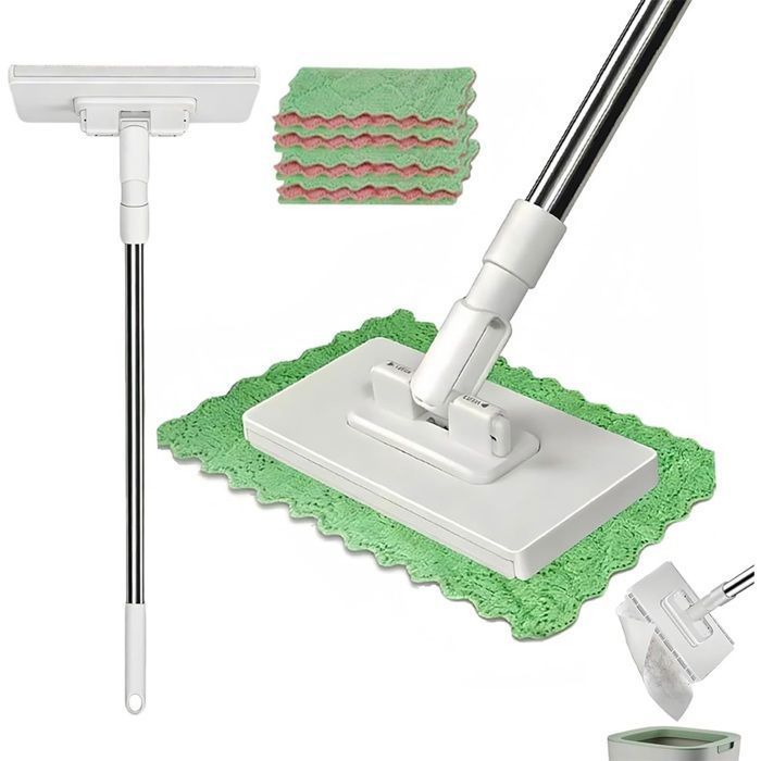 Mini vadrouille à Changement Automatique Tissu Système de Serrage à Pression Vadrouille Rotative À 360 ° pour Salle de Bain Cuisine