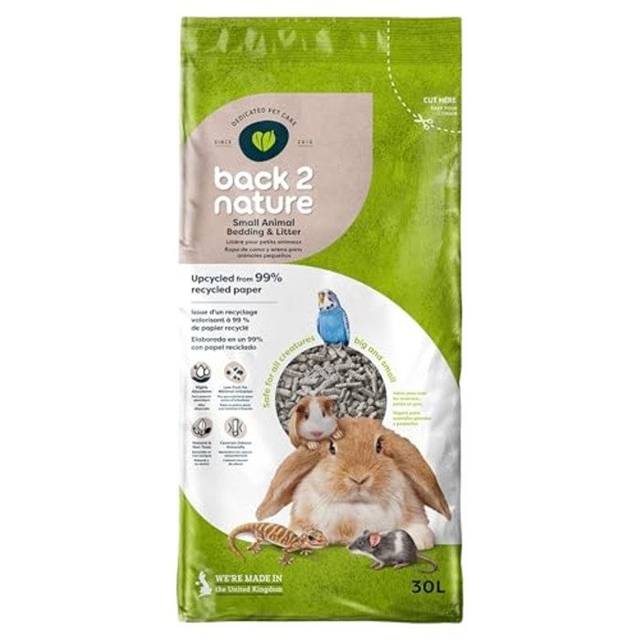 Litière pour petits animaux - BACK-2-NATURE - 10B2N30 - Papier recyclé 99% - Sans parfum - Très absorbante