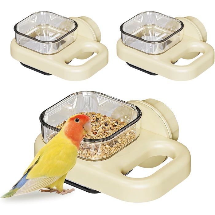 3 PièCes Gamelle pour Oiseaux avec Clip Mangeoire pour Cage à Oiseaux Arrosage d oiseaux Convient Aux Perroquets Perruches