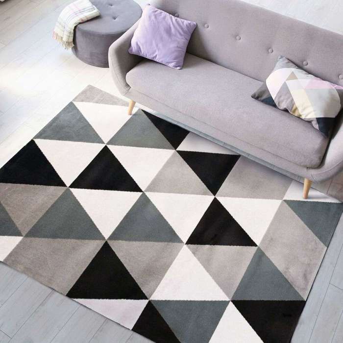 TAO SCANDI Tapis de salon - 150 x 220 cm - Polypropyl&egrave;ne - Noir