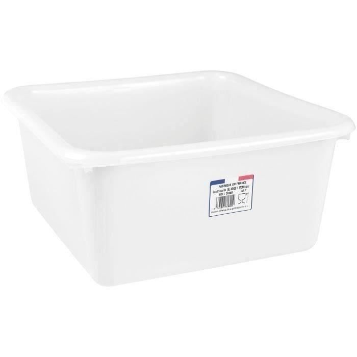 ALUMINIUM ET PLASTIQUE Cuvette carrée 38 cm 15 L - Blanc alimentaire