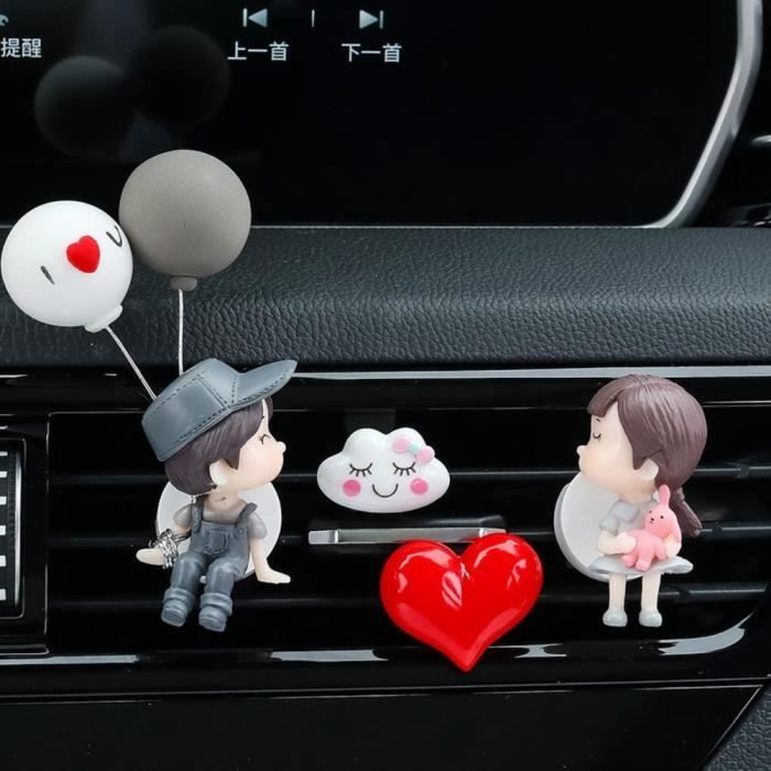 Figurines de décoration intérieure rétroviseur voiture joli couple