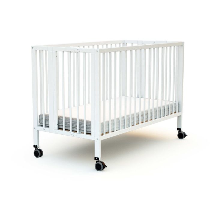 Lit b&eacute;b&eacute; pliant professionnel 60x120 blanc 
