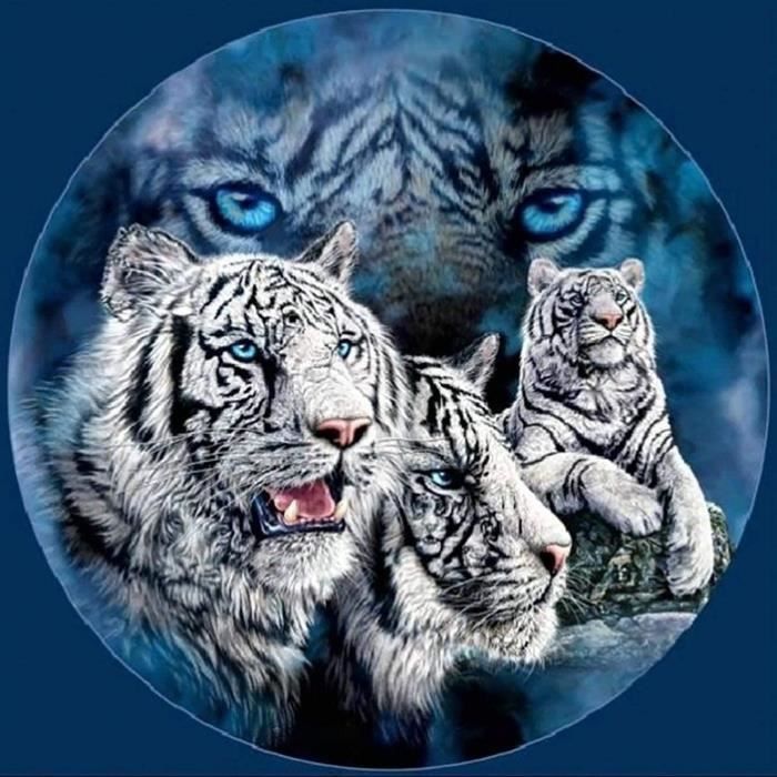 Kit Peinture Diamant 5D Tigre - 30x40cm, Strass Cristal - DIY Déco Maison, Activité Créative