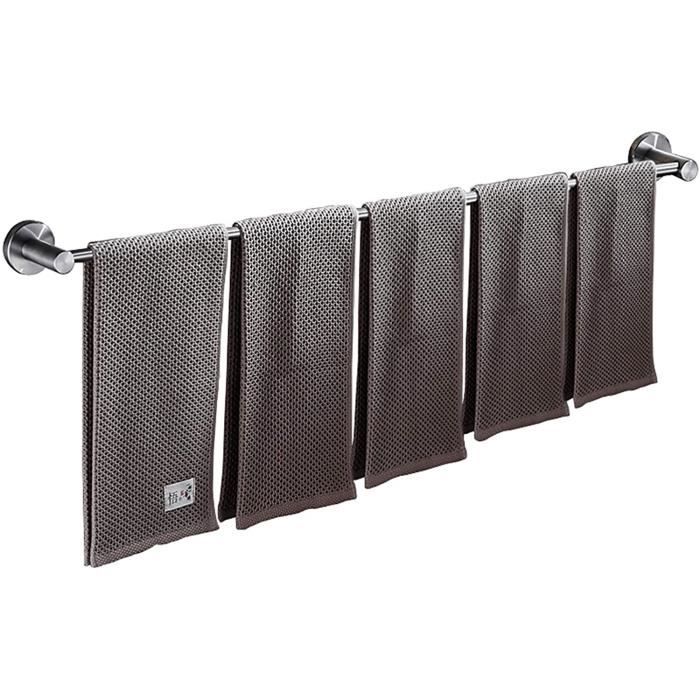 Porte-Serviette Et Porte-Éponge Autocollant Sans Perçage - Acier Inoxydable Noir Pour Cuisine/Salle De Bain