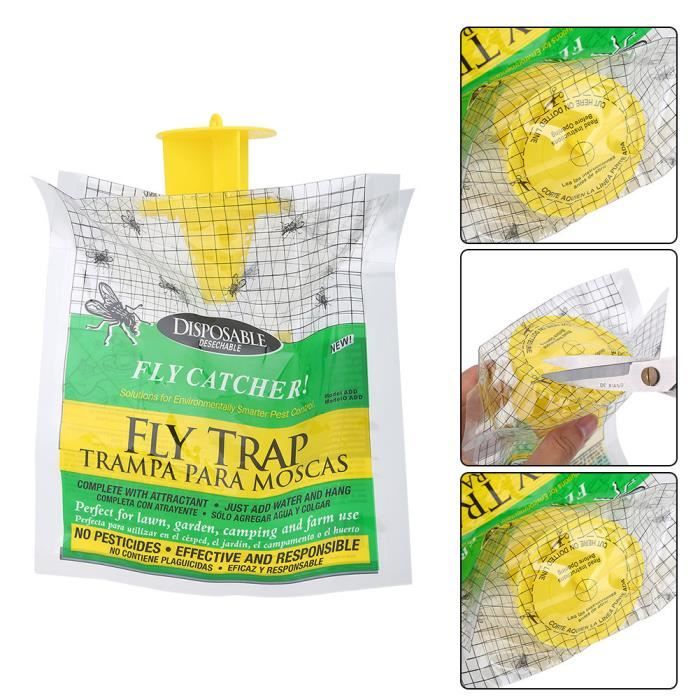 Le sac jetable de piège à mouches de délivrance attrape des mouches juste ajoutent le coup d'eau