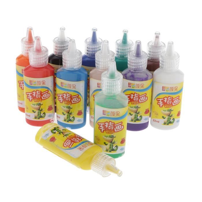 12x Peinture Doigt pour Bébé et Enfant Nettoyage Facile à l'Eau