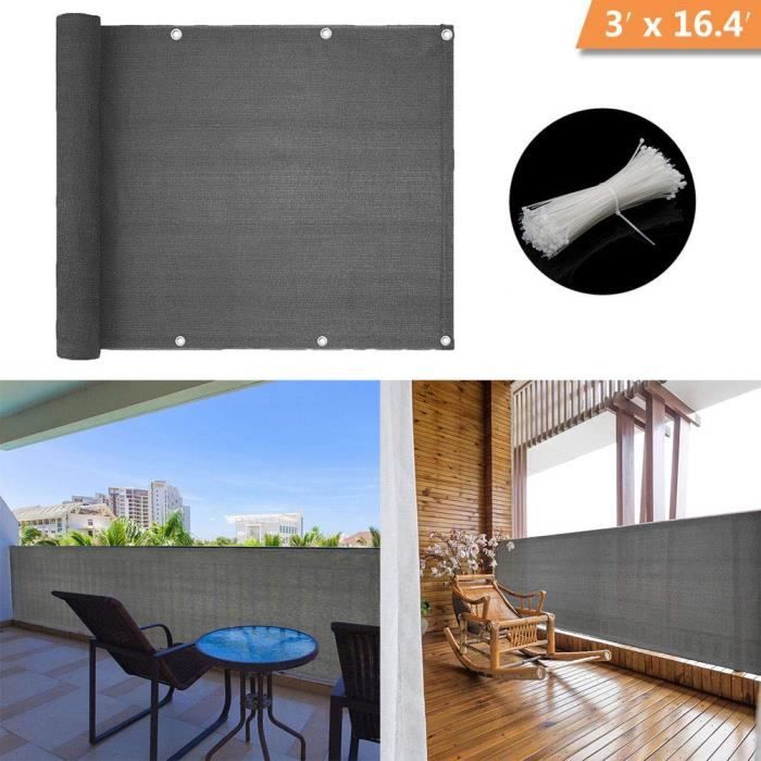 Voile D Ombrage Sur Mesure Avec Oeillets Hqs Brise Vue Voiles D Ombrage 500 X 90cm Abriter Du Vent La Pluie Le Soleil Pour Balcon Terrasse Avec Oeillets Gris Achat Vente Cloture Grillage Hqs Brise Vue Voiles D Om Cdiscount