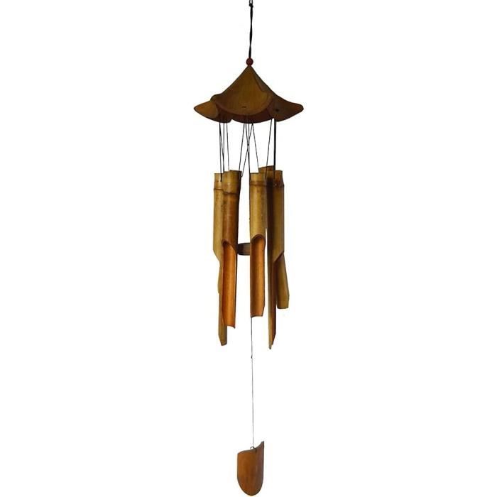 Carillons éoliens En Bambou 25 Pouces – 5 Tubes, Son Apaisant, Pour Jardin, Patio, Décoration Extérieure - 12