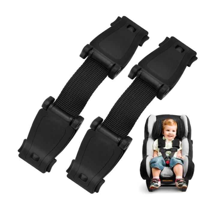Clip Ceinture de S curit Voiture Enfant 2pcs Noir R glable Sangle de Poitrine