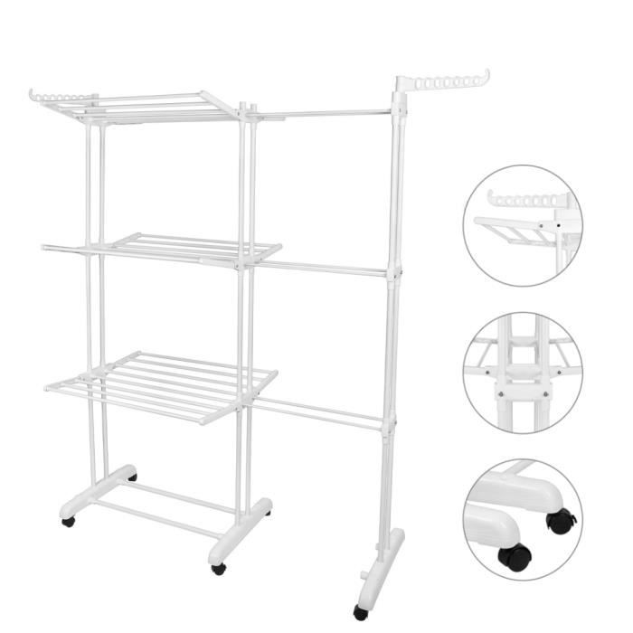 Exteible Pliable Séchoir À Linge Alliage D'aluminium Etendoir Serviette