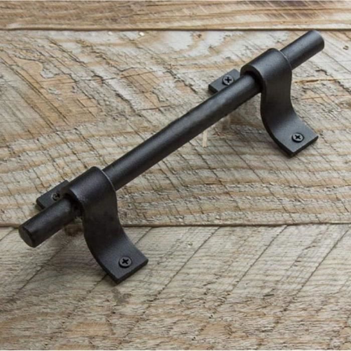Poignée De Porte En Fer-Style Industriel Rétro-Poignée Noire Poignée De ...