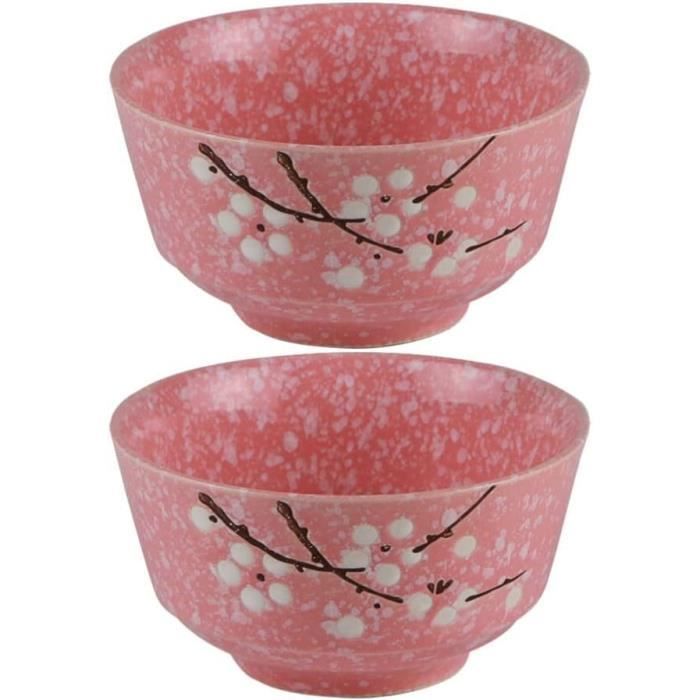 Plat à Riz Porcelaine Fleurs Roses Avec Cuillère - Occasion