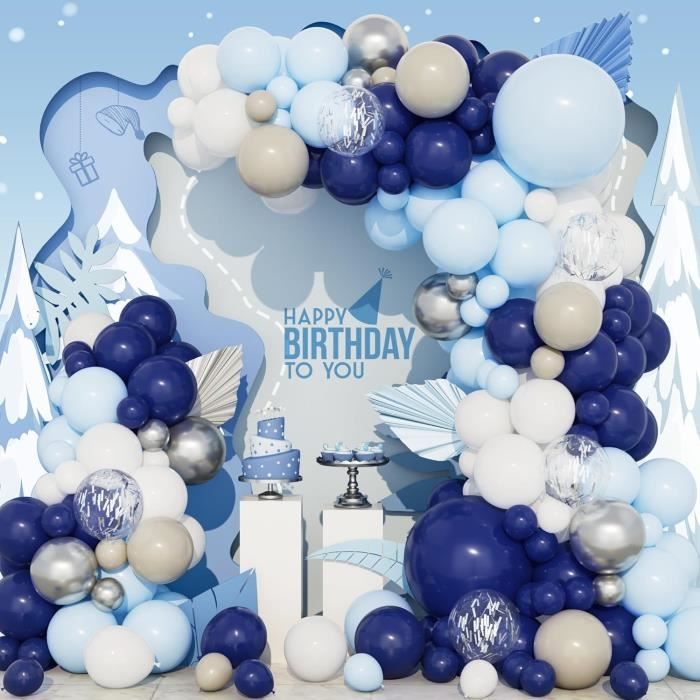 Romon 60 Pièces Ballons Bleu, Lot Ballon Anniversaire, 12 Pouces