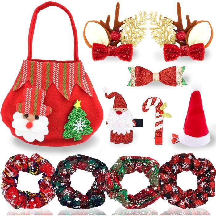 Lot De 6 Accessoires Cheveux Noël Festifs – Bandeaux, Pinces Et Décorations Scintillantes Pour Adultes Et Enfants