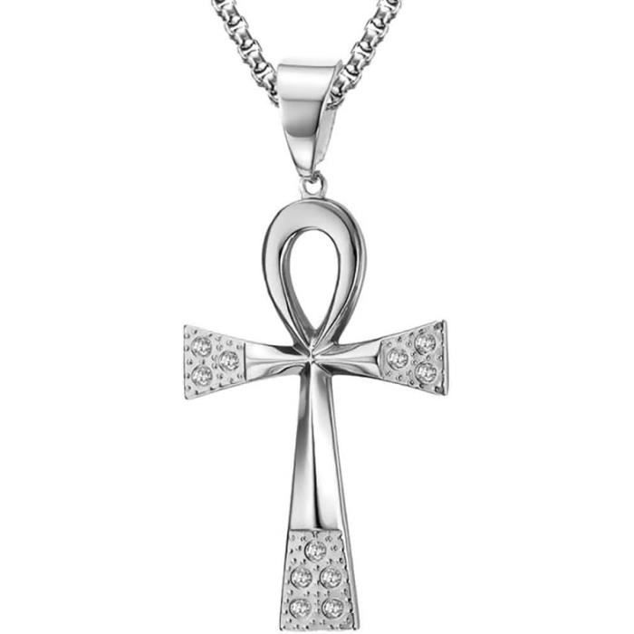 Collier Pendentif Croix égyptienne En Argent 925 - Marque Silverly, Neuf Avec étiquettes