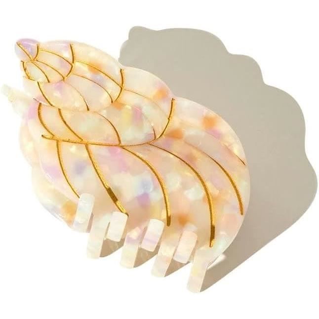 Pince à Cheveux Gothique Dorée Insecte Mouche - En Acrylique Et Coquille D'ormeau, Modèle QD22 - Neuf, Pièce Unique
